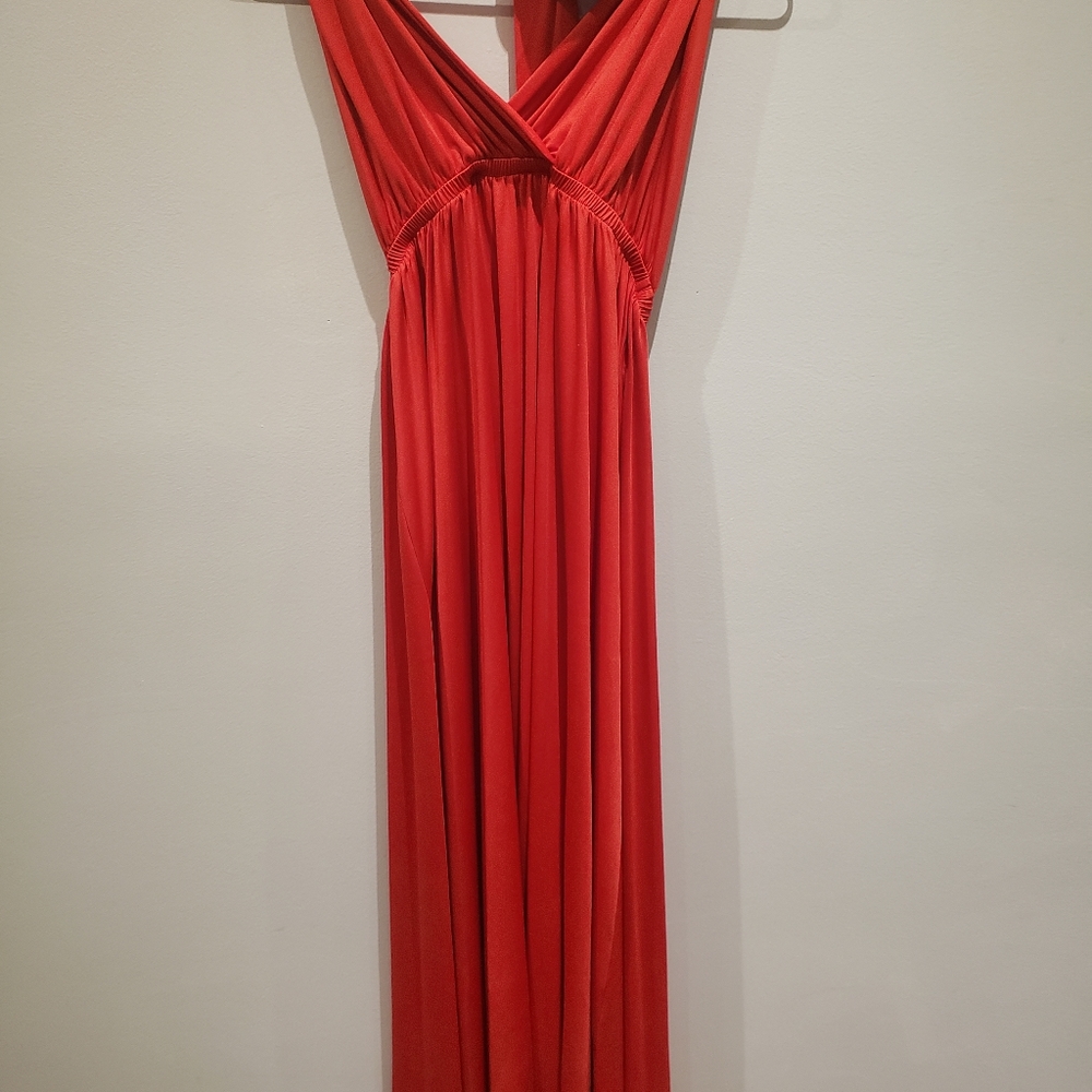 Red Halter Maxi Dress